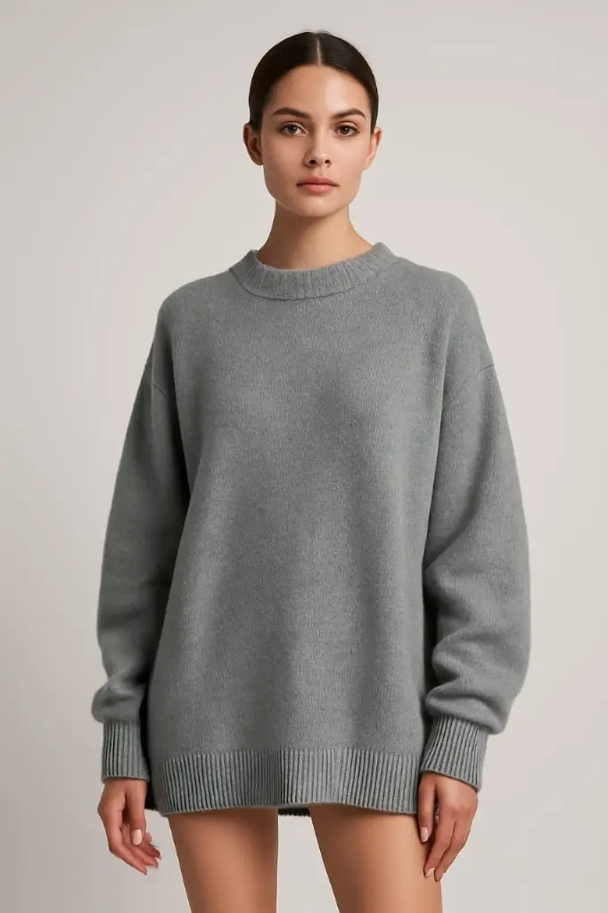 Women’s Gray Full Sleeve Sweater – Stylish Winter Wear, Soft & Comfortable Knit Pullover