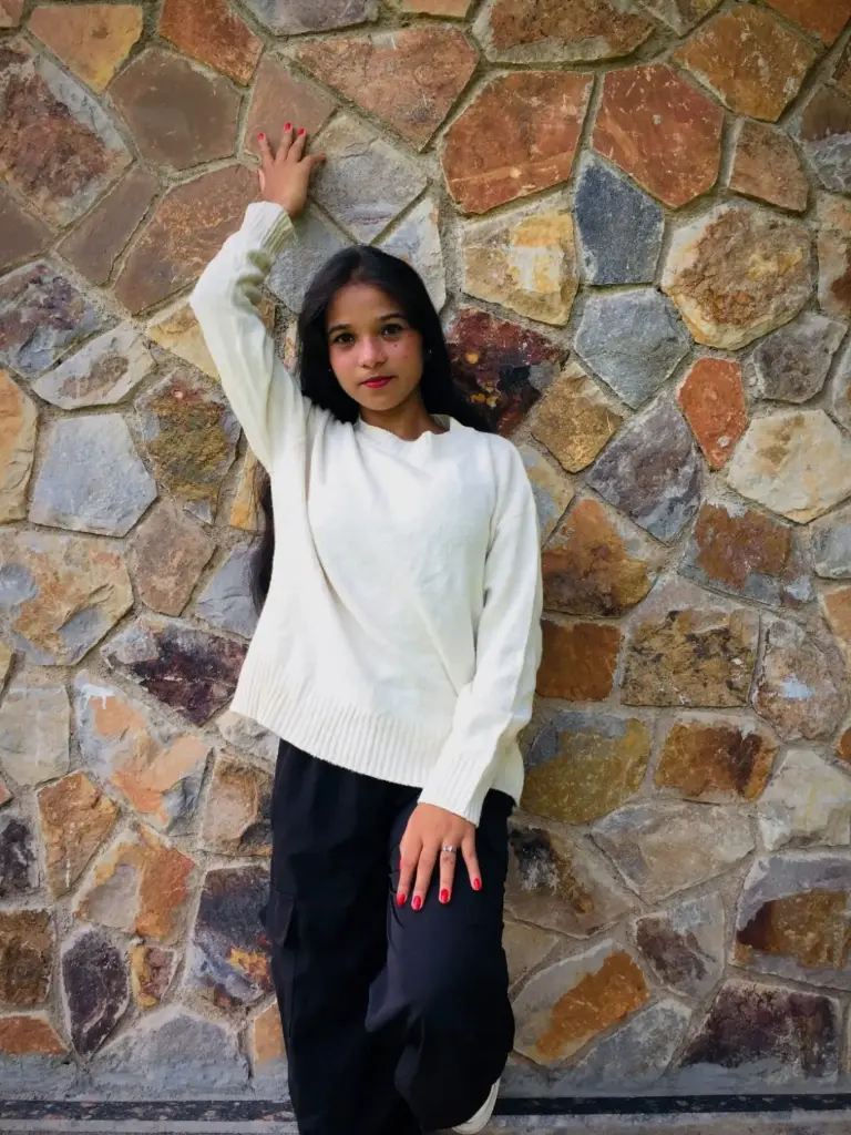 White Color winter sweater Korean Style For Girls/Women