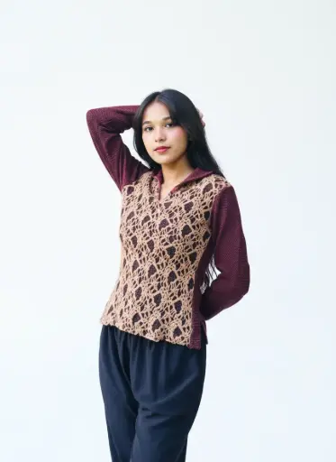 Winter Clothes For Girls Printed Low Neck Deginded Sweter